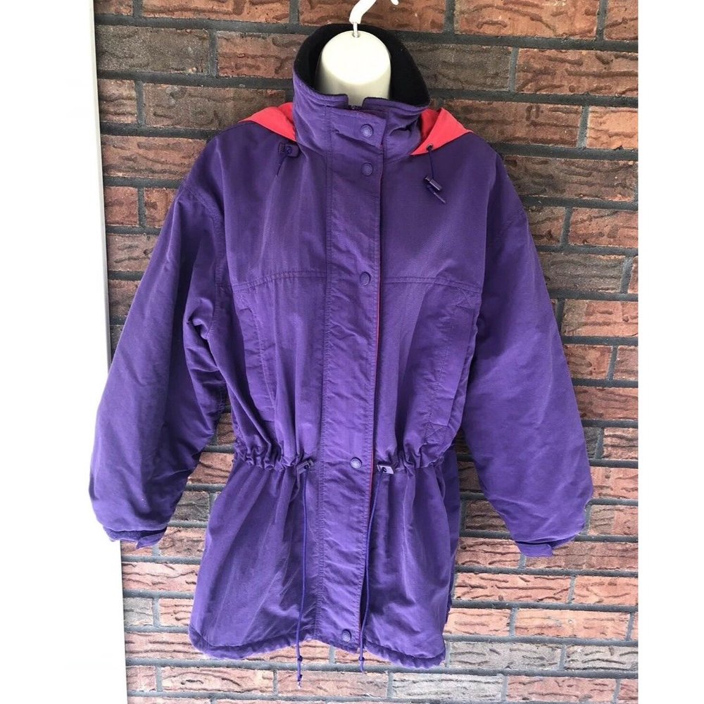 Eddie Bauer Small Parka Polartec Long Jacket Drawstring Waist Coat Hood Zipper